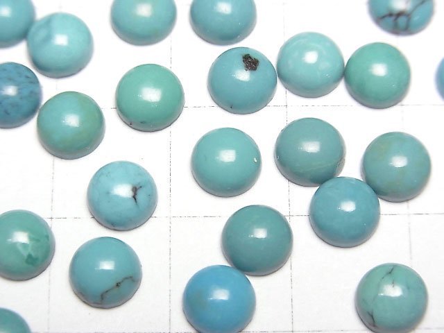 [Video]Turquoise AA++ Round Cabochon 6x6mm 3pcs