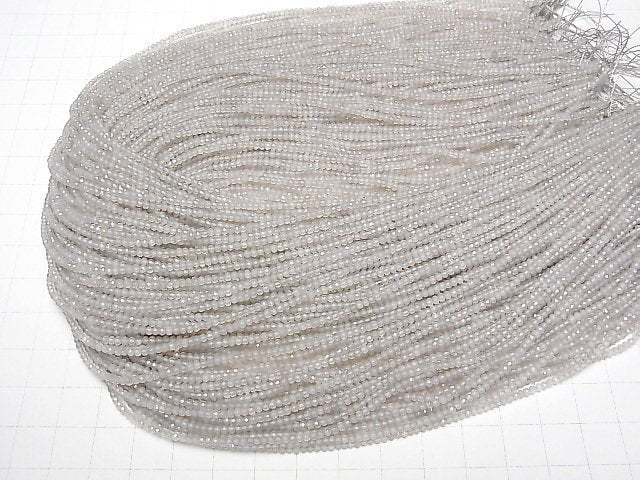 [Video]High Quality! Gray Onyx AAA Faceted Button Rondelle 2x2x1.5mm 1strand beads (aprx.15inch/38cm)