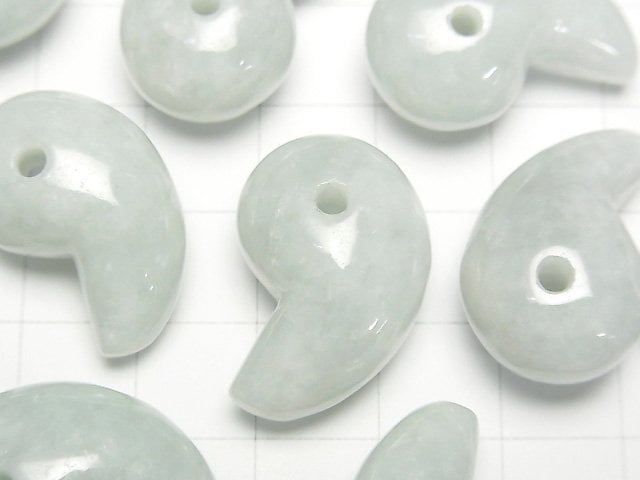 [Video] Burmese Jadeite AAA Comma Shaped Bead 25x16mm 1pc