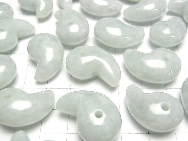 [Video] Burmese Jadeite AAA Comma Shaped Bead 25x16mm 1pc