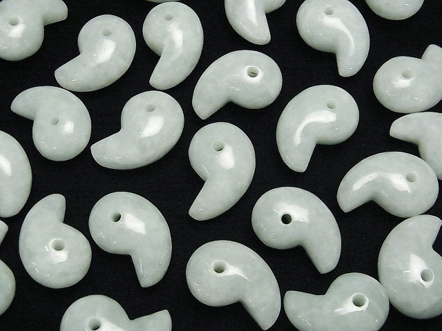 [Video] Burmese Jadeite AAA Comma Shaped Bead 25x16mm 1pc