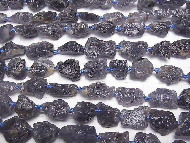 [Video] Iolite Rough Rock Nugget 1strand beads (aprx.15inch/38cm)