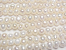 [Video]Fresh Water Pearl AA+ Potato-Baroque 5-6mm White 1strand beads (aprx.13inch/33cm)