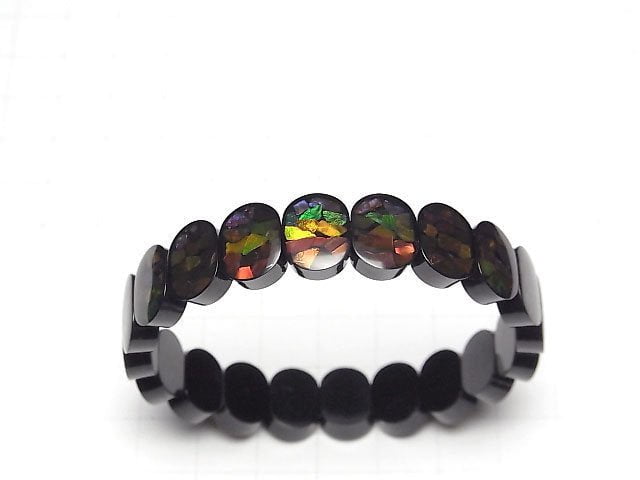 [Video]High Quality Ammolite AAA 2 Hole Oval 12x9mm Bracelet