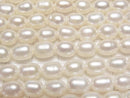 [Video] Fresh Water Pearl AA++ Rice 8x6x6mm White 1strand beads (aprx.14inch/35cm)