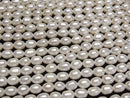 [Video] Fresh Water Pearl AA++ Rice 8x6x6mm White 1strand beads (aprx.14inch/35cm)