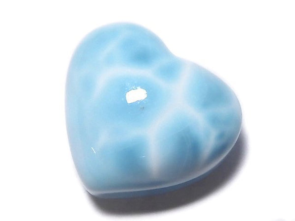 [Video][One of a kind] High quality Larimar Pectolite AAA Heart [Half Drilled Hole] 1pc NO.406