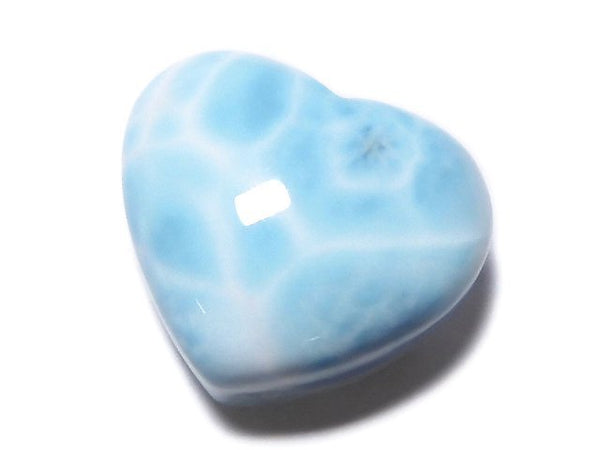 [Video][One of a kind] High quality Larimar Pectolite AAA Heart [Half Drilled Hole] 1pc NO.408
