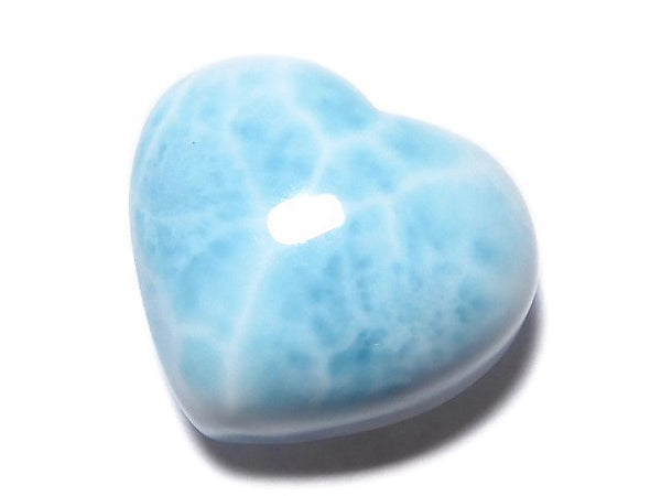 [Video][One of a kind] High Quality Larimar Pectolite AAA Heart [Half Drilled Hole] 1pc NO.410