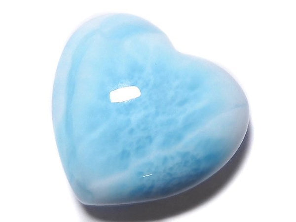 [Video][One of a kind] High quality Larimar Pectolite AAA Heart [Half Drilled Hole] 1pc NO.417