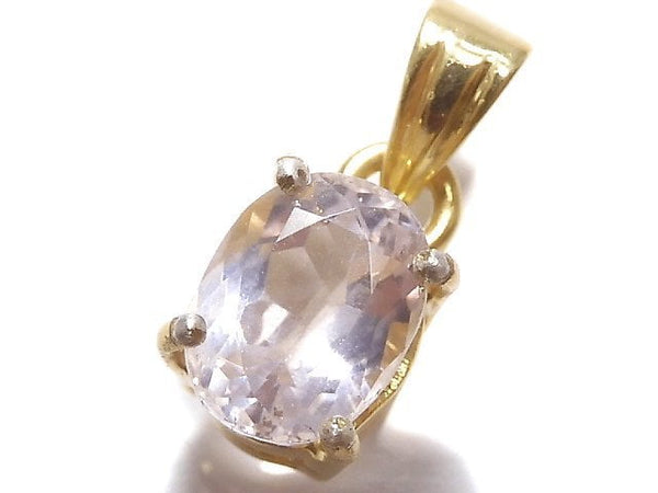 [Video][One of a kind] High Quality Kunzite AAA Faceted Pendant 18KGP NO.56