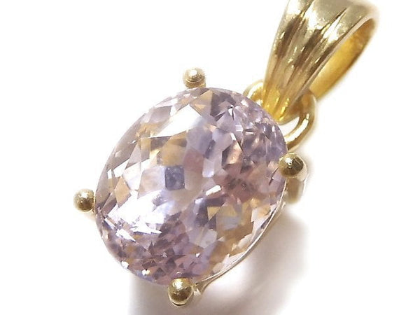 [Video][One of a kind] High Quality Kunzite AAA Faceted Pendant 18KGP NO.59