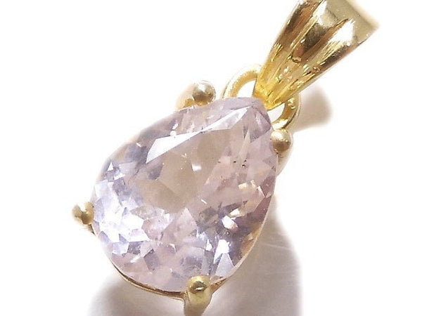 [Video][One of a kind] High Quality Kunzite AAA Faceted Pendant 18KGP NO.60