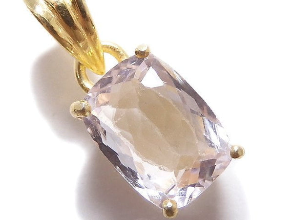 [Video][One of a kind] High Quality Kunzite AAA Faceted Pendant 18KGP NO.62