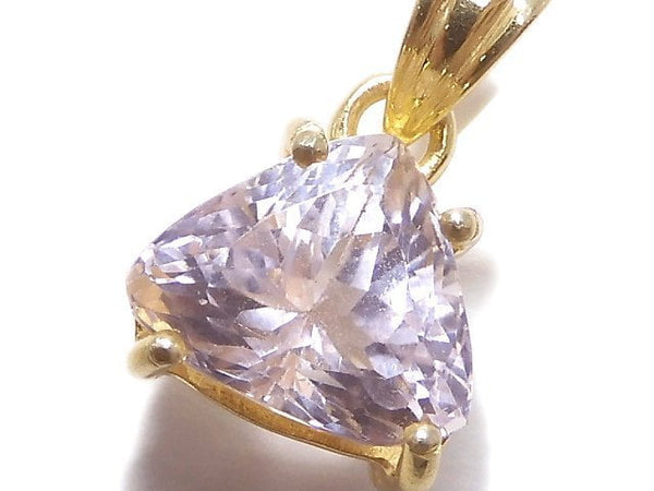[Video][One of a kind] High Quality Kunzite AAA Faceted Pendant 18KGP NO.64