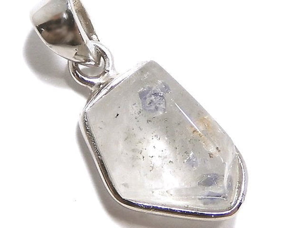 [Video][One of a kind] Fluorite in Quartz Faceted Nugget Pendant Silver925 NO.50