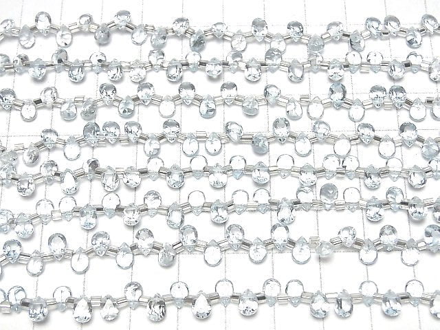 [Video] High Quality Sky Blue Topaz AAA Pear shape Faceted 6x4mm half or 1strand (38pcs )