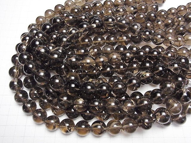 [Video] Smoky Iris Quartz AAA- Round 14mm [Dark color] half or 1strand beads (aprx.15inch/36cm)