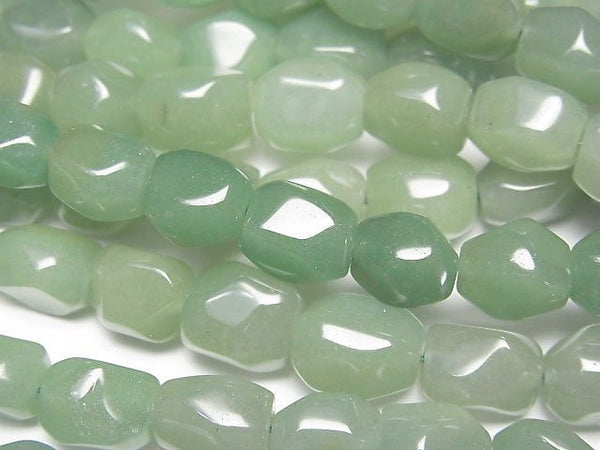 [Video]Green Aventurine Faceted Nugget 1strand beads (aprx.15inch/37cm)