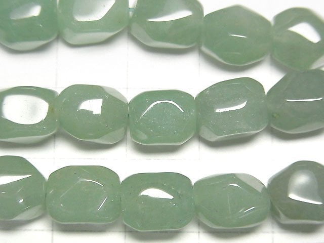 [Video]Green Aventurine Faceted Nugget 1strand beads (aprx.15inch/37cm)