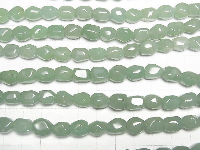 [Video]Green Aventurine Faceted Nugget 1strand beads (aprx.15inch/37cm)