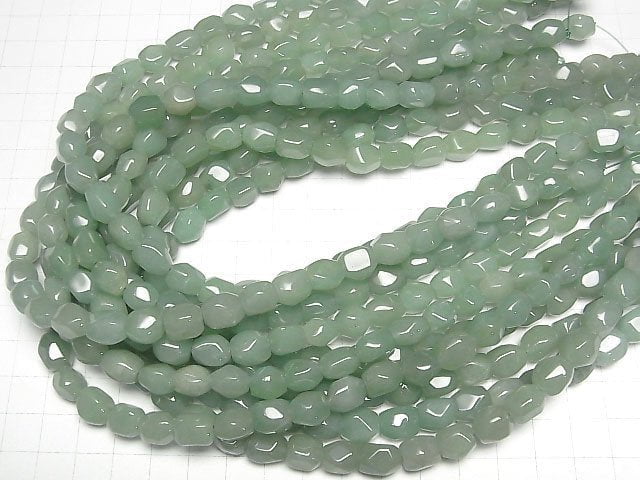 [Video]Green Aventurine Faceted Nugget 1strand beads (aprx.15inch/37cm)