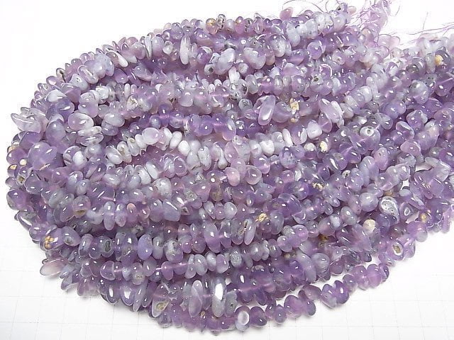 [Video] Natural color Purple Chalcedony AA+ Chips (Small Nugget) 1 strand beads (aprx.15inch/38cm)