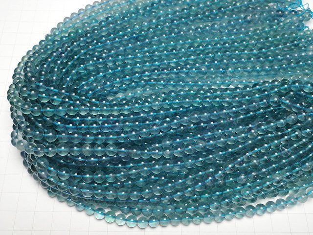 [Video] Blue green Fluorite AAA- Round 6mm half or 1strand beads (aprx.15inch/38cm)