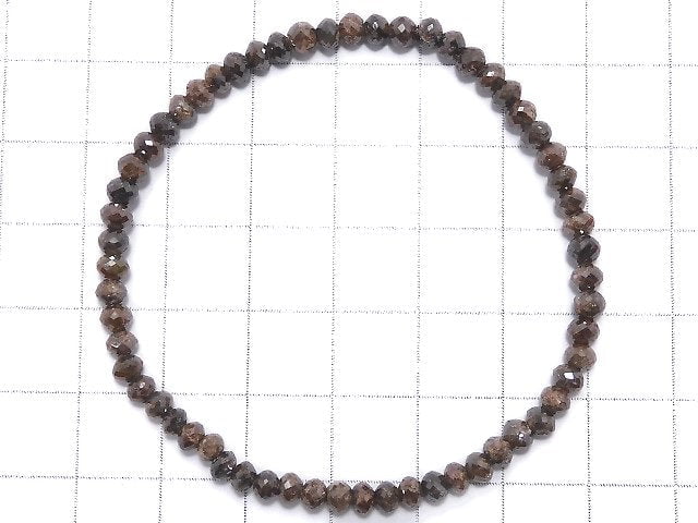 [Video][One of a kind] [1mm hole] Brown Diamond Faceted Button Roundel Bracelet NO.1