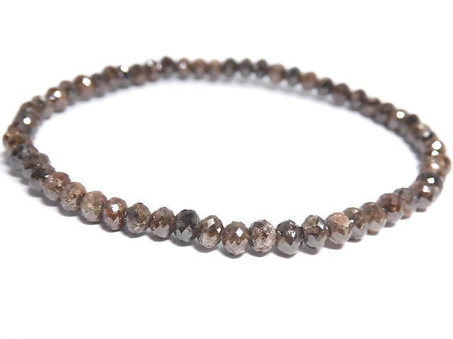 [Video][One of a kind] [1mm hole] Brown Diamond Faceted Button Roundel Bracelet NO.1