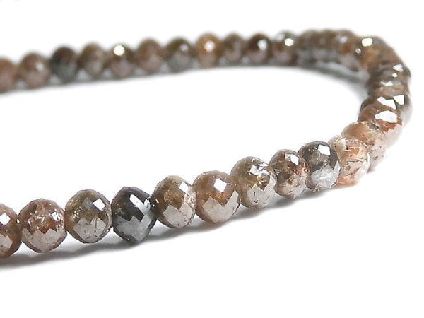[Video][One of a kind] [1mm hole] Brown Diamond Faceted Button Roundel Bracelet NO.2