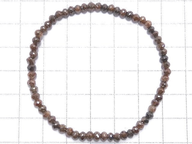 [Video][One of a kind] [1mm hole] Brown Diamond Faceted Button Roundel Bracelet NO.2