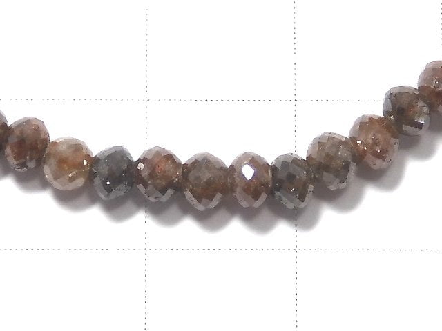 [Video][One of a kind] [1mm hole] Brown Diamond Faceted Button Roundel Bracelet NO.2