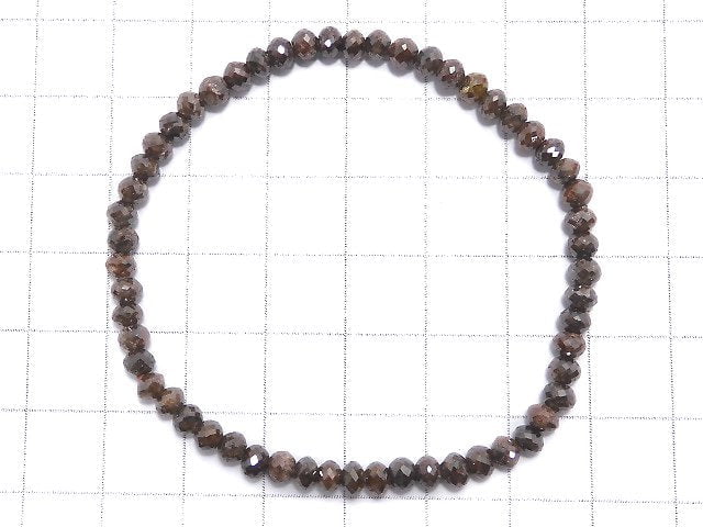 [Video] [One of a kind] [1mm hole] Brown Diamond Faceted Button Roundel Bracelet NO.3