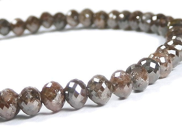 [Video][One of a kind] [1mm hole] Brown Diamond Faceted Button Roundel Bracelet NO.4