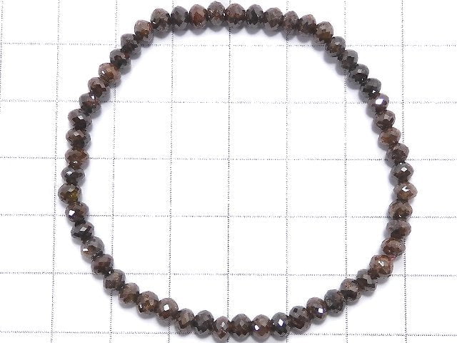 [Video][One of a kind] [1mm hole] Brown Diamond Faceted Button Roundel Bracelet NO.4