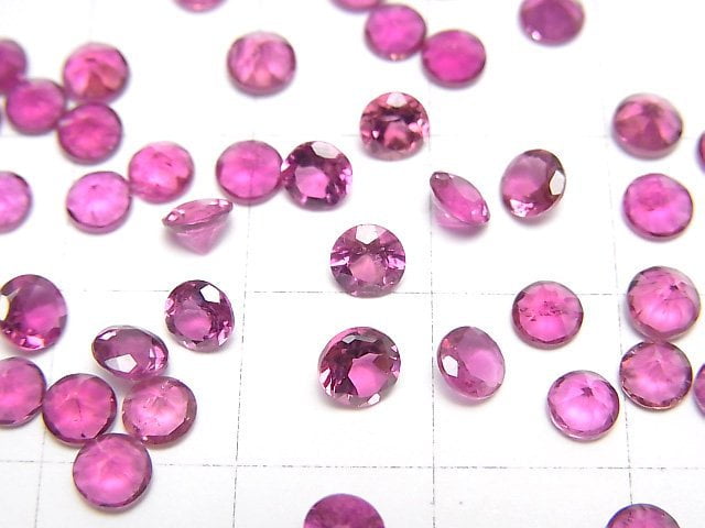 [Video]High Quality Rubellite (Red Tourmaline) AAA Loose stone Round Faceted 4x4mm 2pcs