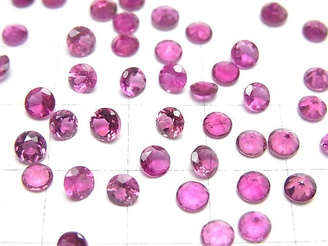 [Video]High Quality Rubellite (Red Tourmaline) AAA Loose stone Round Faceted 4x4mm 2pcs