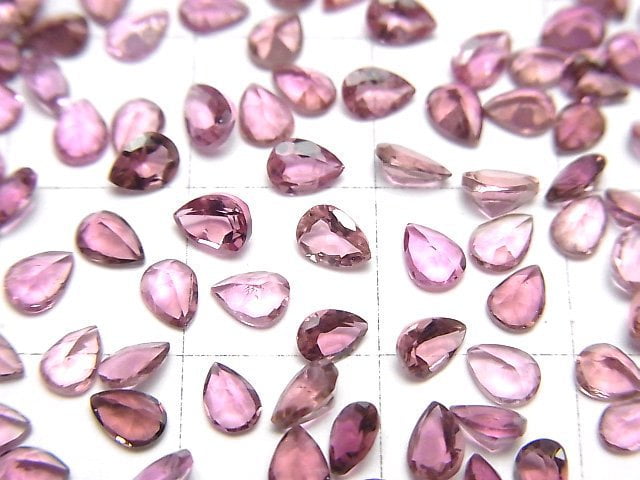 [Video]High Quality Pink Tourmaline AAA Loose stone Pear shape Faceted 4x3mm 5pcs