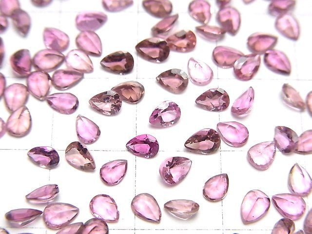 [Video]High Quality Pink Tourmaline AAA Loose stone Pear shape Faceted 4x3mm 5pcs