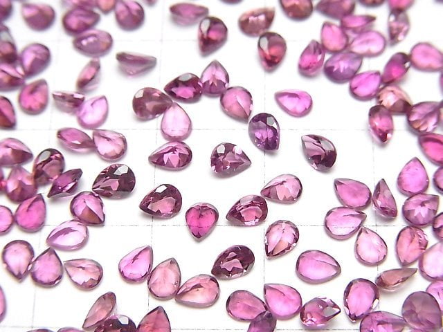 [Video]High Quality Pink Tourmaline AAA Loose stone Pear shape Faceted 4x3mm 5pcs