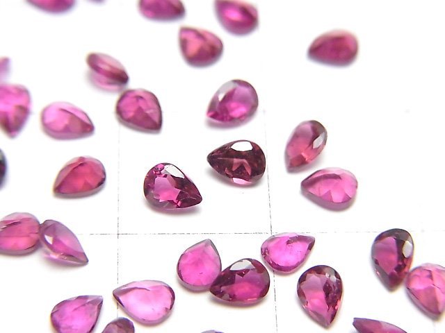 [Video]High Quality Rubellite (Red Tourmaline) AAA Loose stone Pear shape Faceted 4x3mm 3pcs