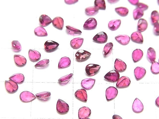 [Video]High Quality Rubellite (Red Tourmaline) AAA Loose stone Pear shape Faceted 4x3mm 3pcs