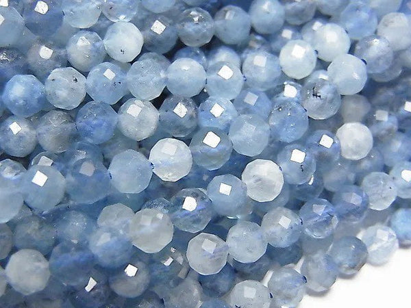 [Video]High Quality! Deep Blue Aquamarine AA++ Faceted Round 4.5mm 1strand beads (aprx.15inch/37cm)