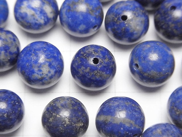 [Video]Lapislazuli AA+ Half Drilled Hole Round 10mm 4pcs