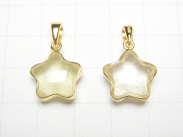 [Video]Libyan Desert Glass Star Pendant [SS][S][M] 18KGP 1pc