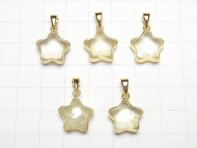 [Video]Libyan Desert Glass Star Pendant [SS][S][M] 18KGP 1pc