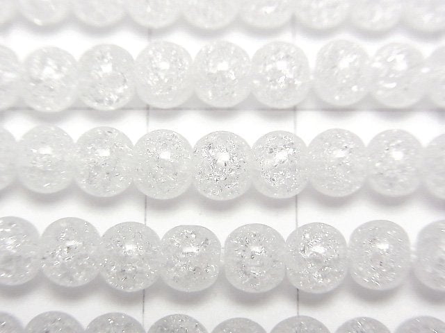 [Video]Cracked Crystal Semi Round 4mm 1strand beads (aprx.15inch/37cm)