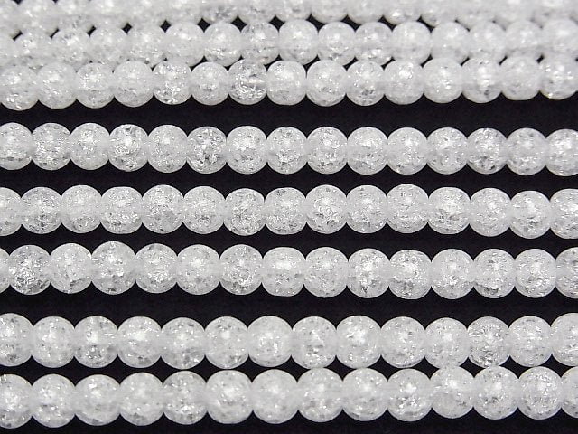 [Video]Cracked Crystal Semi Round 4mm 1strand beads (aprx.15inch/37cm)