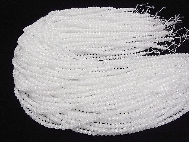 [Video]Cracked Crystal Semi Round 4mm 1strand beads (aprx.15inch/37cm)